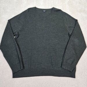 APT 9 Men's XL V Neck Sweater Merino Wool Evergreen Classic Preppy Refined Smart